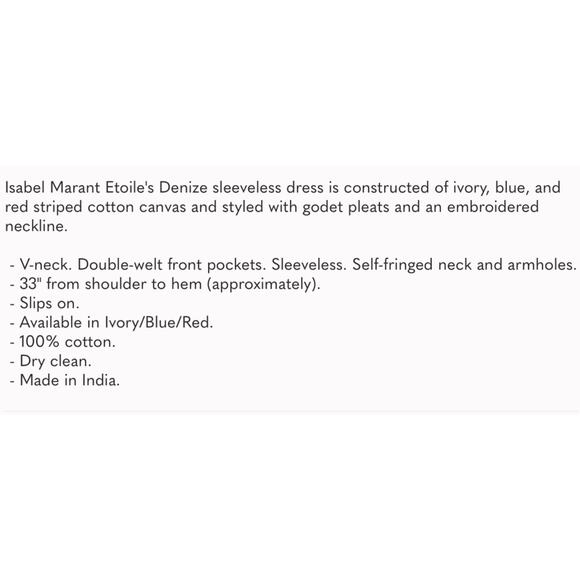 Etoile Isabel Marant Denzie Cotton Canvas Striped Poncho Mini Dress L - Picture 4 of 12